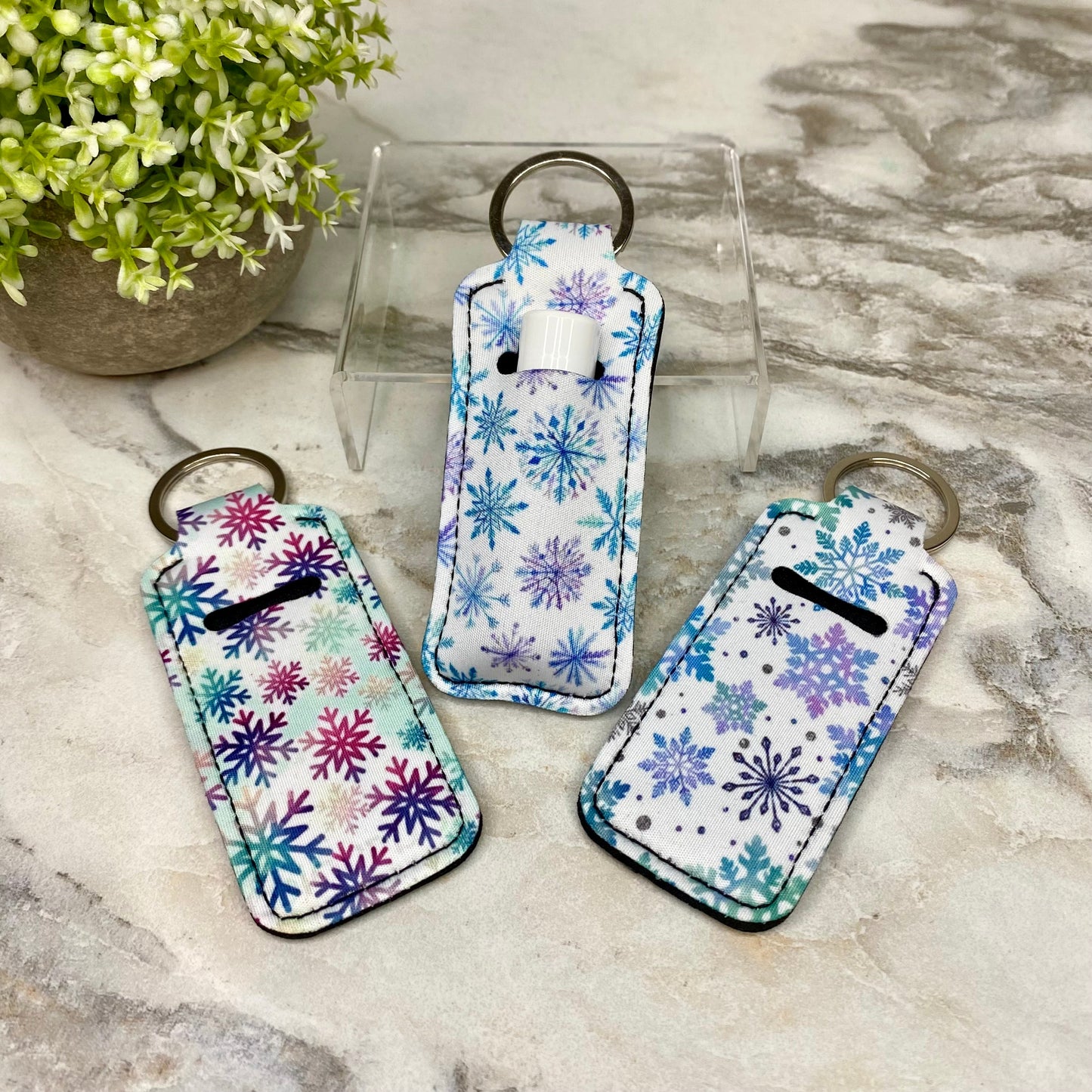 Lip Balm Chapstick Holder - Christmas Snowflakes