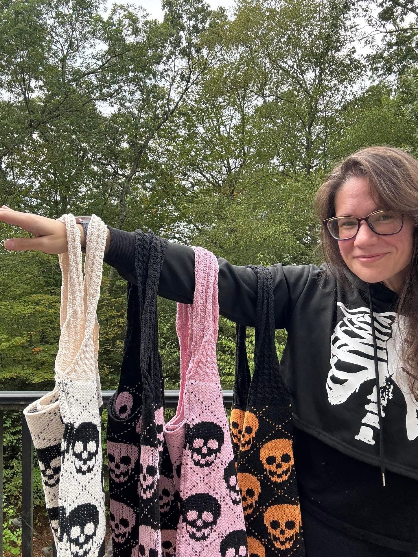 Tote Bag - Knit Sweater - Skull