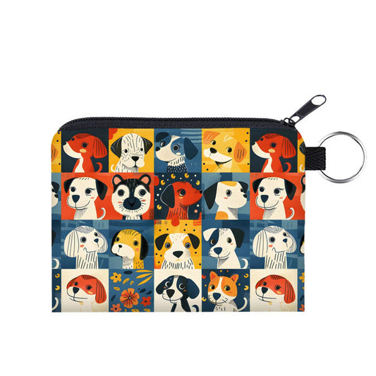 Mini Pouch - Dog Squares