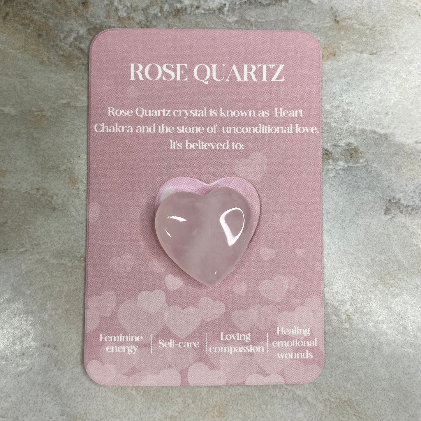 Heart Stone & Description Card