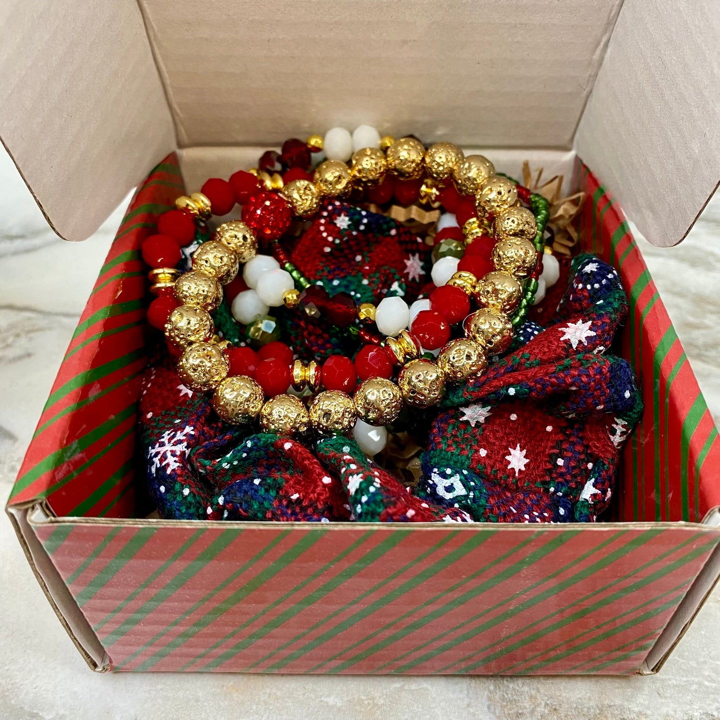 Christmas Gift Box with Crinkle Paper - Extra Small