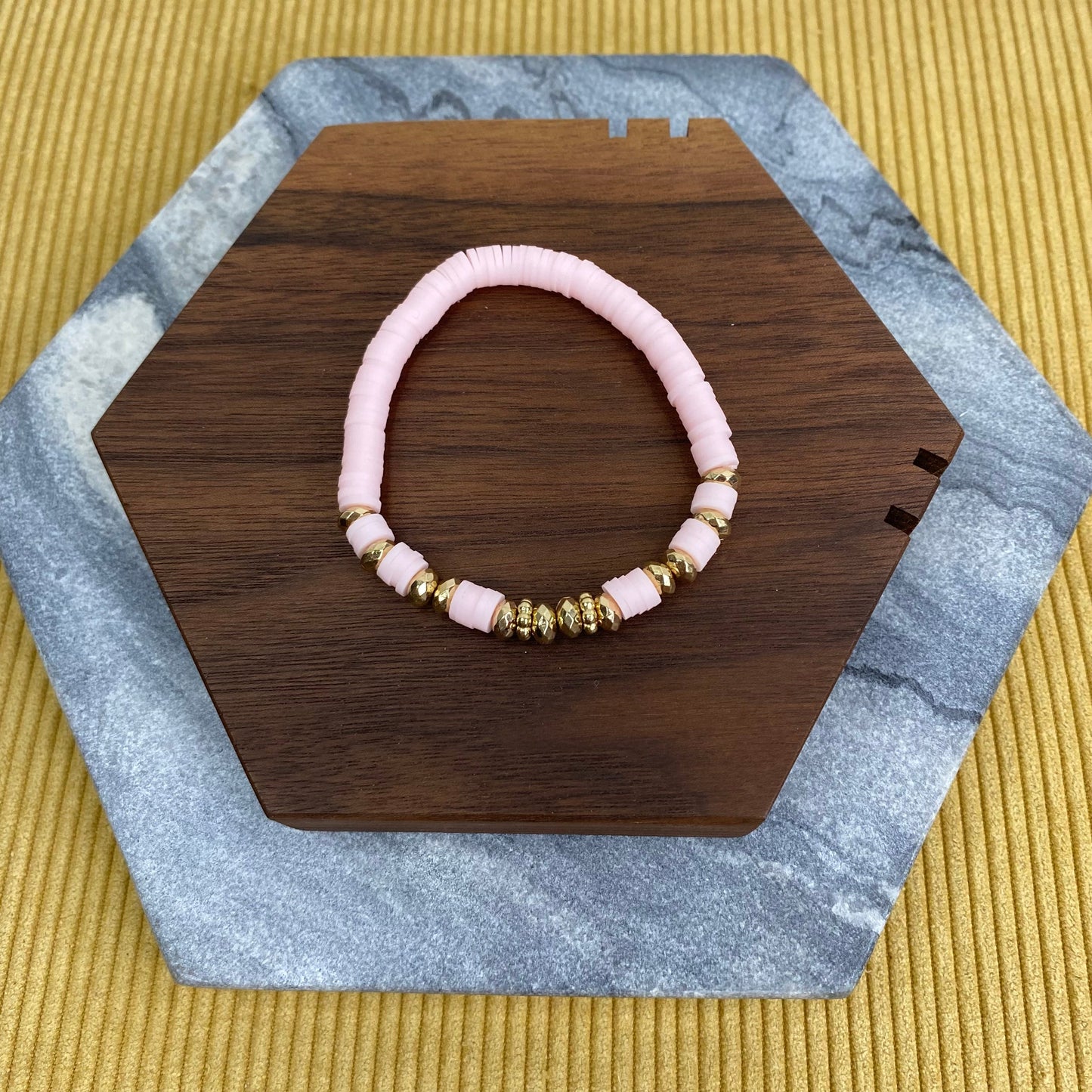 Bracelet - Clay & Gold Bead