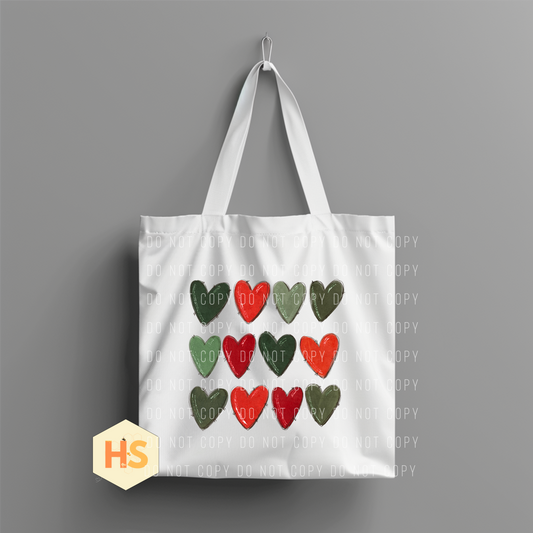 Tote Bag - Christmas Hearts - PREORDER 7/8-7/11
