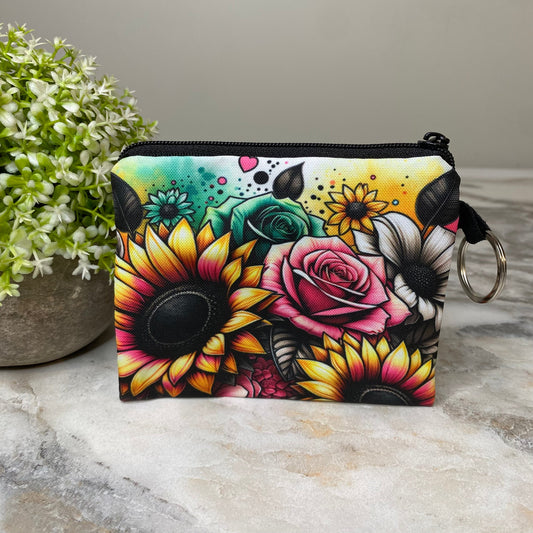 Mini Pouch - Spray Paint Floral