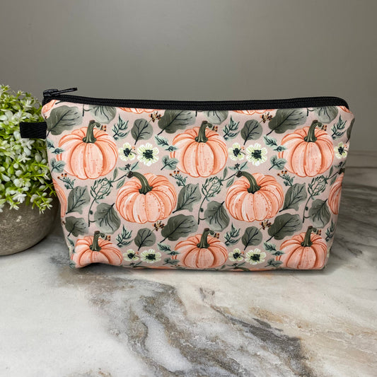 Pouch - Pumpkin Floral Leaves