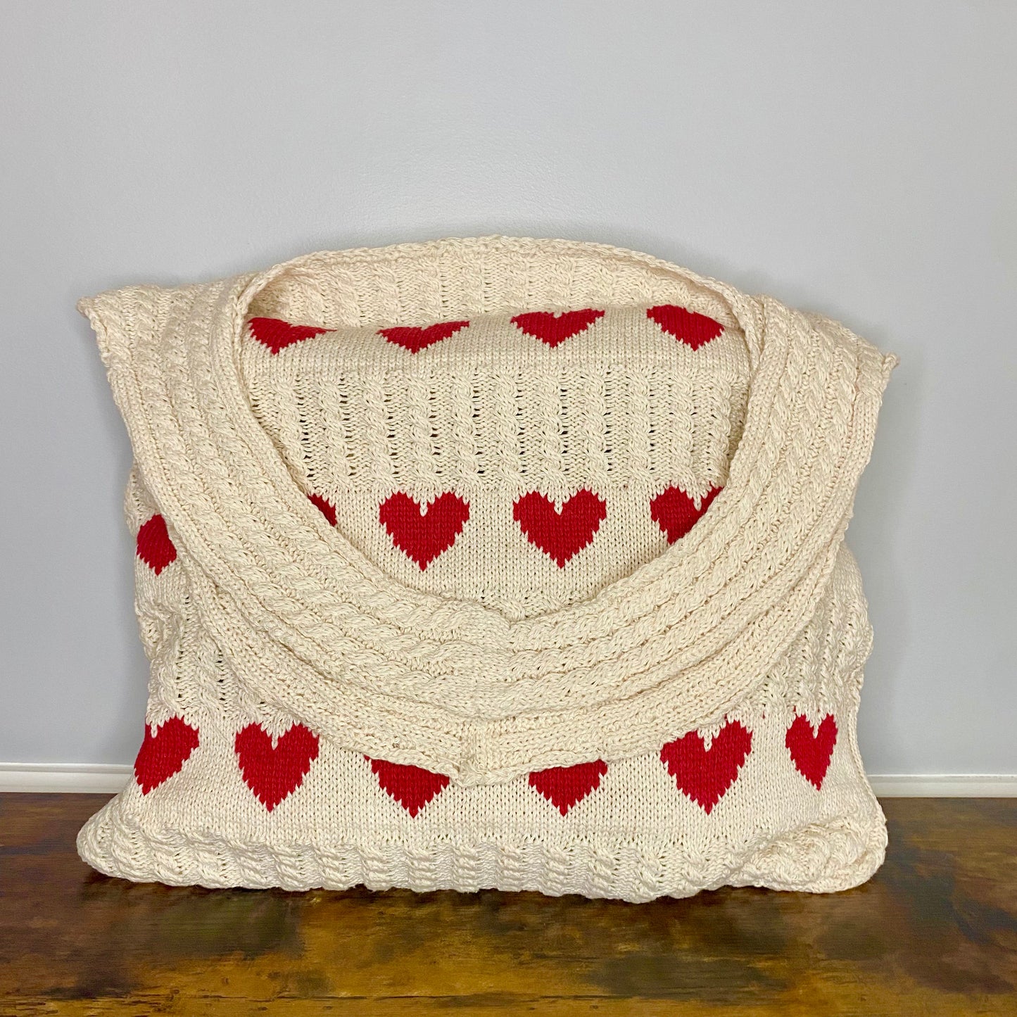 Heart Tote Bag - Knit Sweater