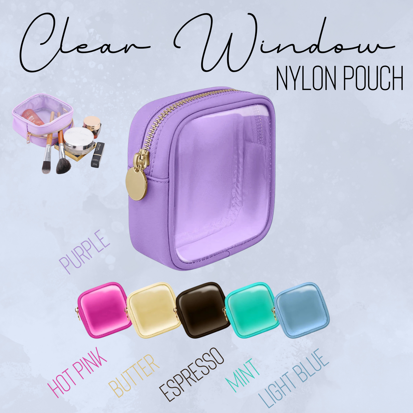 Clear Window Nylon Varsity Pouch - Square