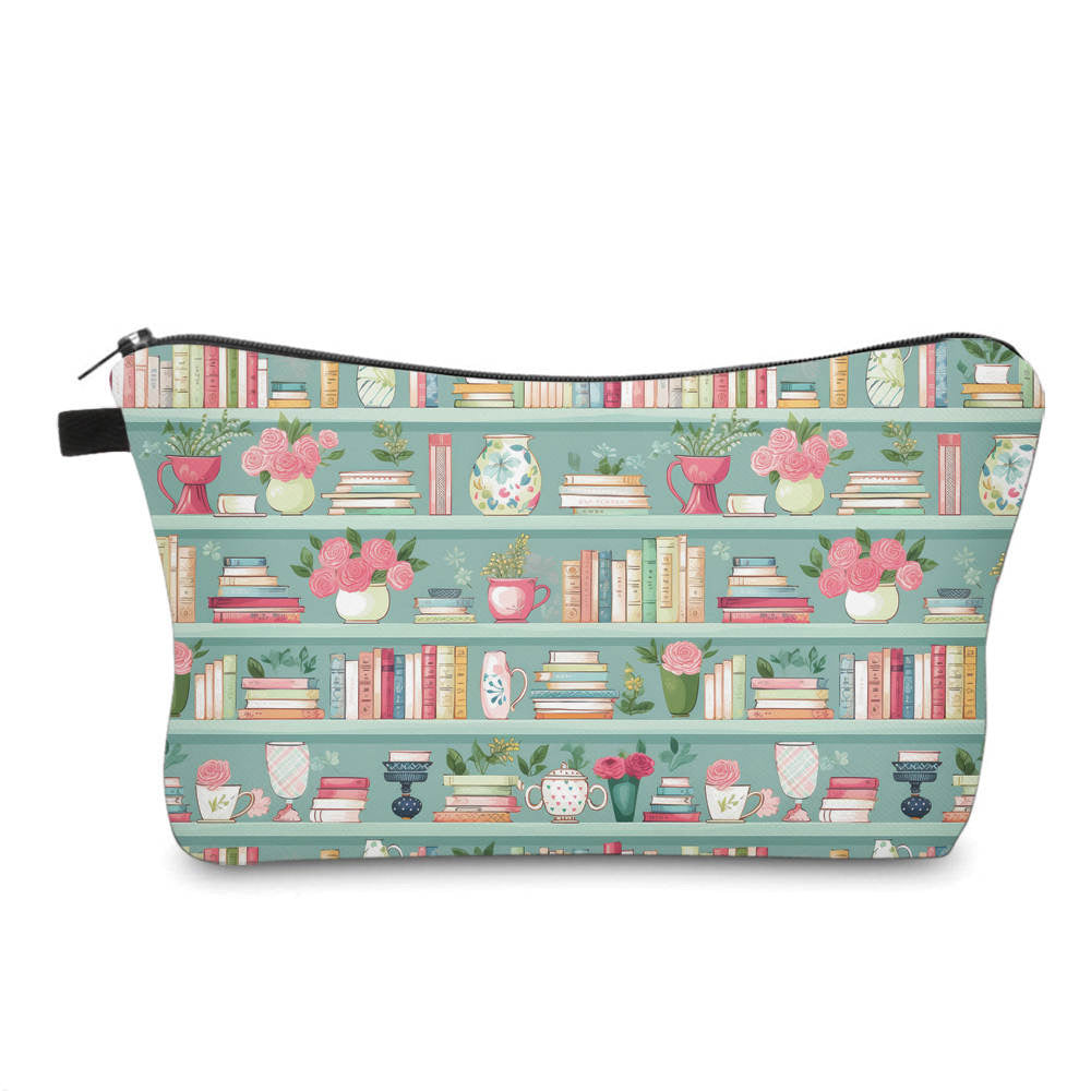 Pouch - Mint Floral Bookcase