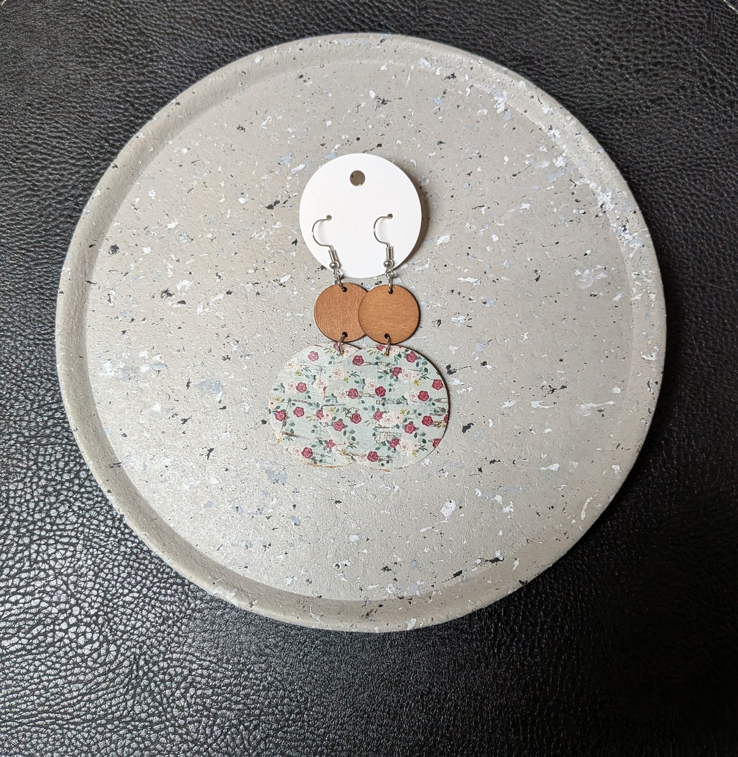 Floral Wood/Cork Earrings