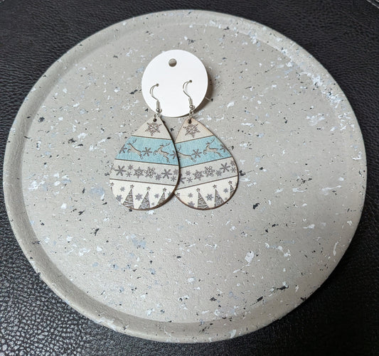 Wooden Winter Wonderland Earrings
