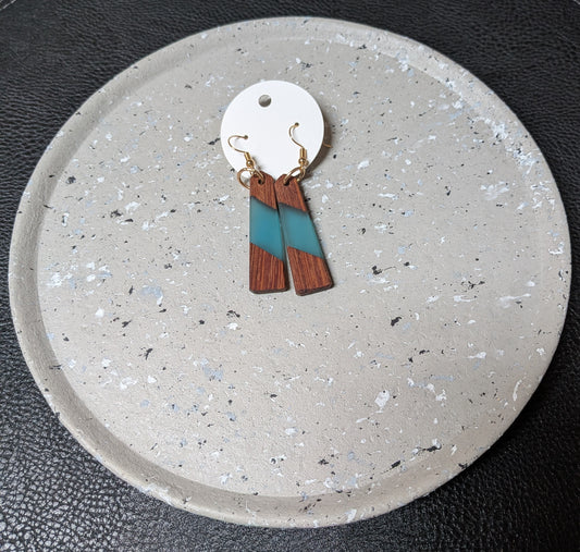 Wooden/Sea Glass Earrings