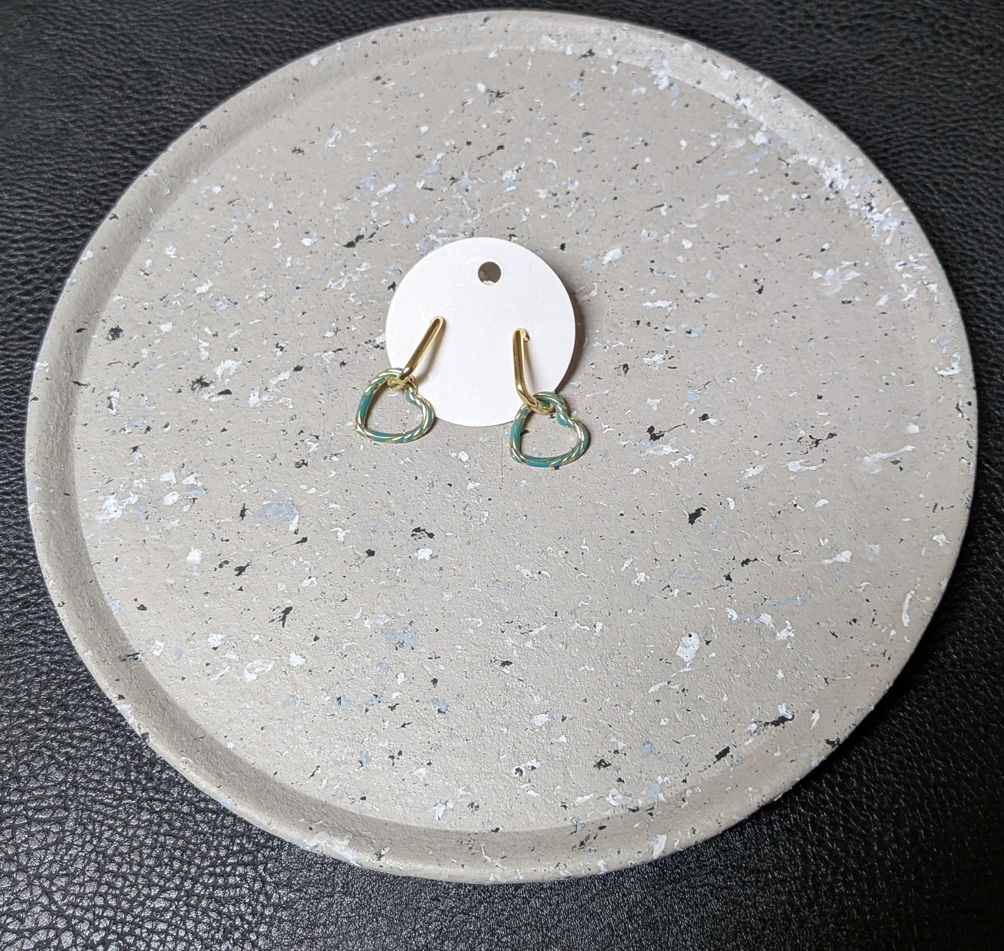 Green Heart Earrings