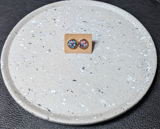 Red, White, Blue Glitter Earrings