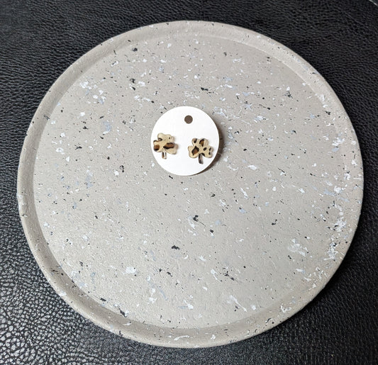 Leopard Print Shamrock Earrings