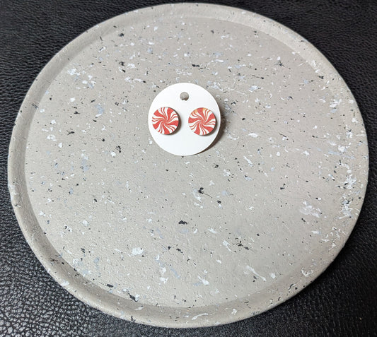 Peppermint Candy Wooden Earrings