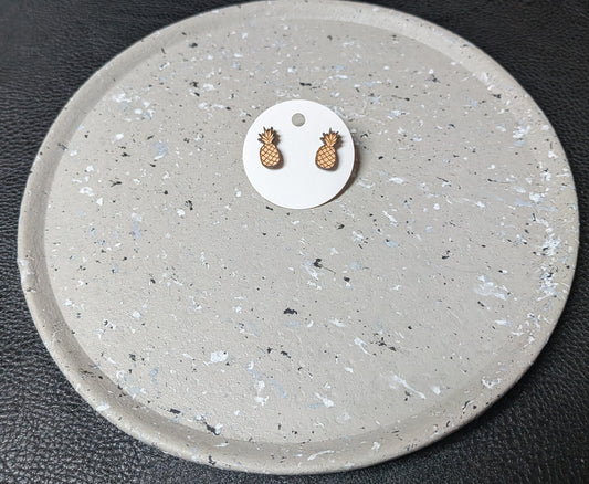 Wooden Pineapple Earrings