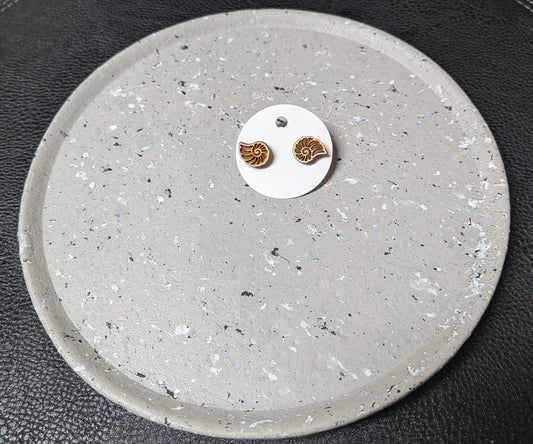 Wooden Seashell Earrings