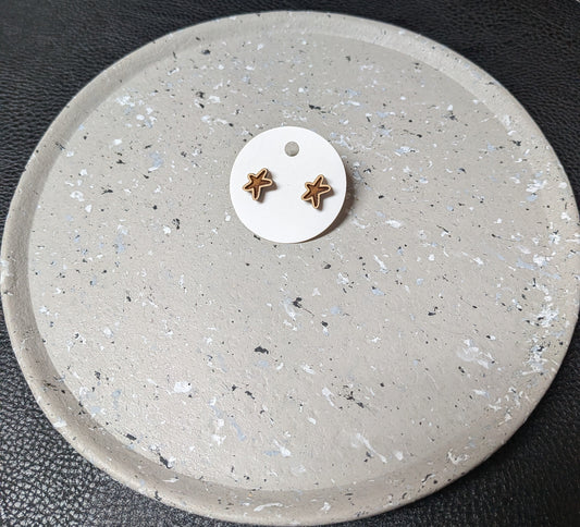 Wooden Starfish Earrings