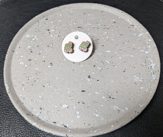 Wooden Cactus Earrings