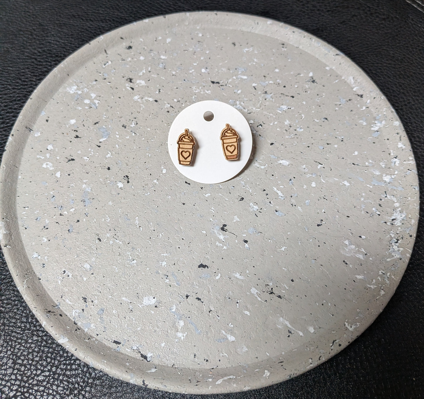 Wooden Frappe Earrings