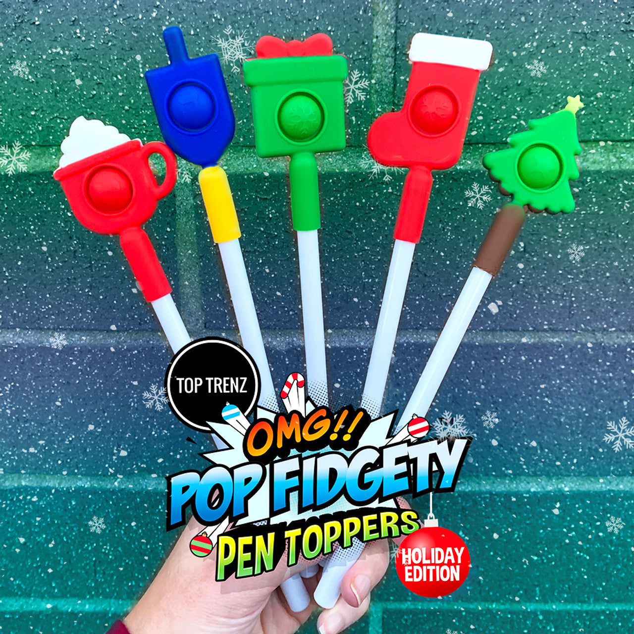 Pen - OMG Pop Fidgety Holiday Christmas Pen  + Topper