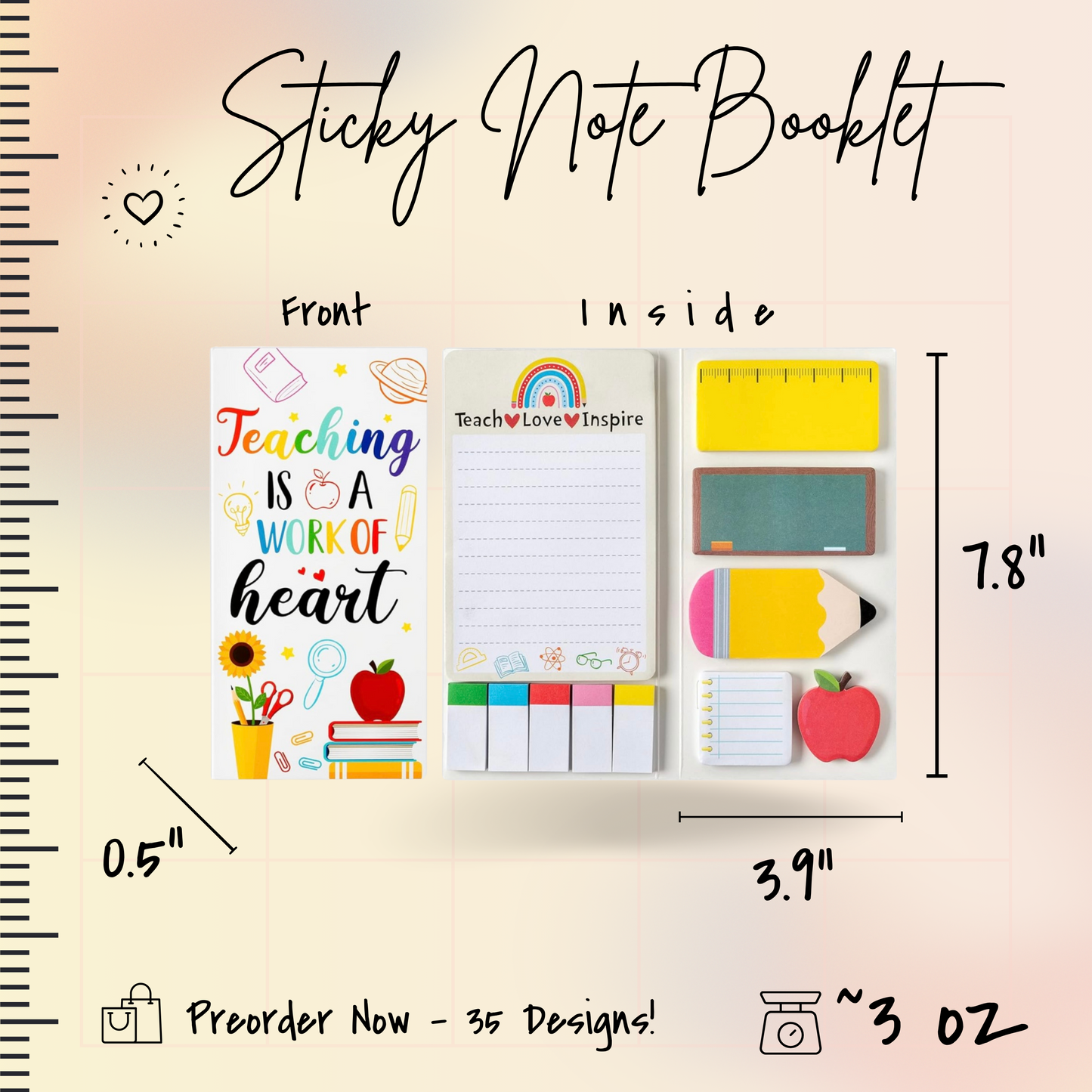 Sticky Note Booklet Set - Cactus Grow - PREORDER 6/21-6/24